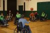 Grade 9 boys gym class played wheelchair basketball last week. 