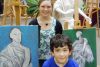 Land O&#039; Lakes Art Club participants Gabriel Hull and Aurora French with their finished paintings at the special Vernissage at LOLPS on April 2.