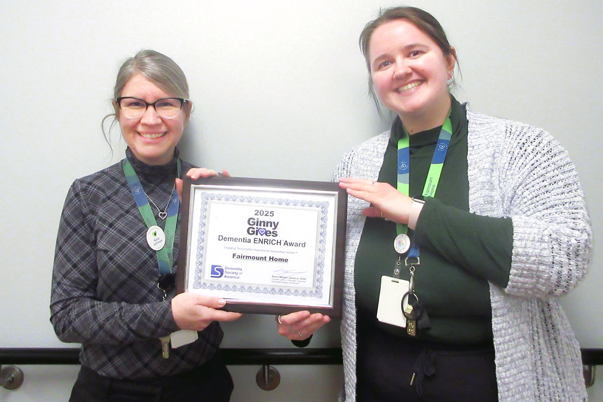 Fairmount Home recreationists Katie Johnson and Chloe Aird-Tousignant earned the award for Fairmount Home for their Arts Adventures in the Community program.