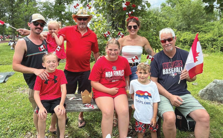 Canada was a bright and sunny day last year, and this family took advantage. and dressed for the day, at Centennial Park in Harrowsmith