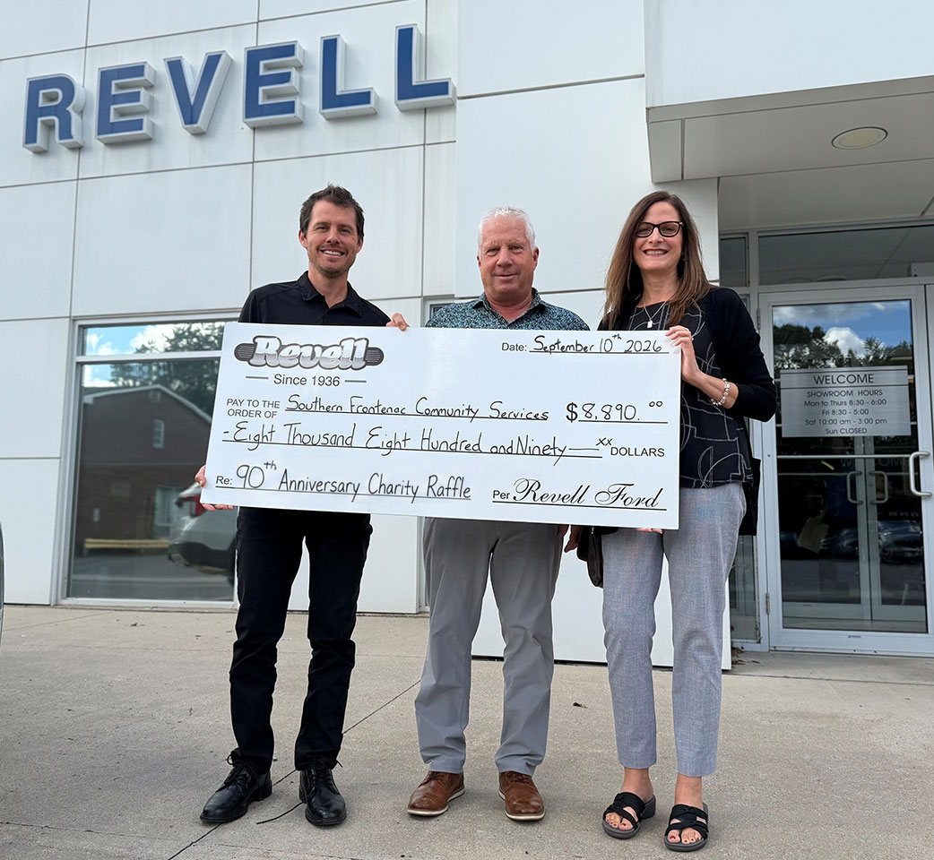 Pictured (L to R) Brad Revell President, Terry Gibson General Manager, and Heather Rogers - Executive Director of Southern Frontenac Community Services