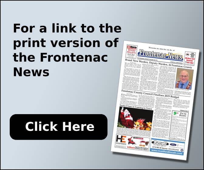 For a link to the print version of the Frontenac News, Click Here