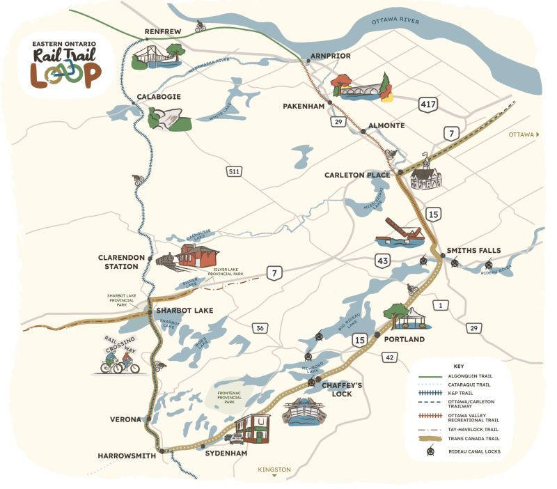 Map of proposed Cycle Route including K&P, Cat Trails
