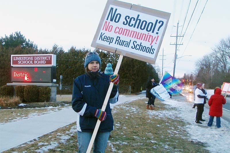 Protests Against Closure of Yarker Public School