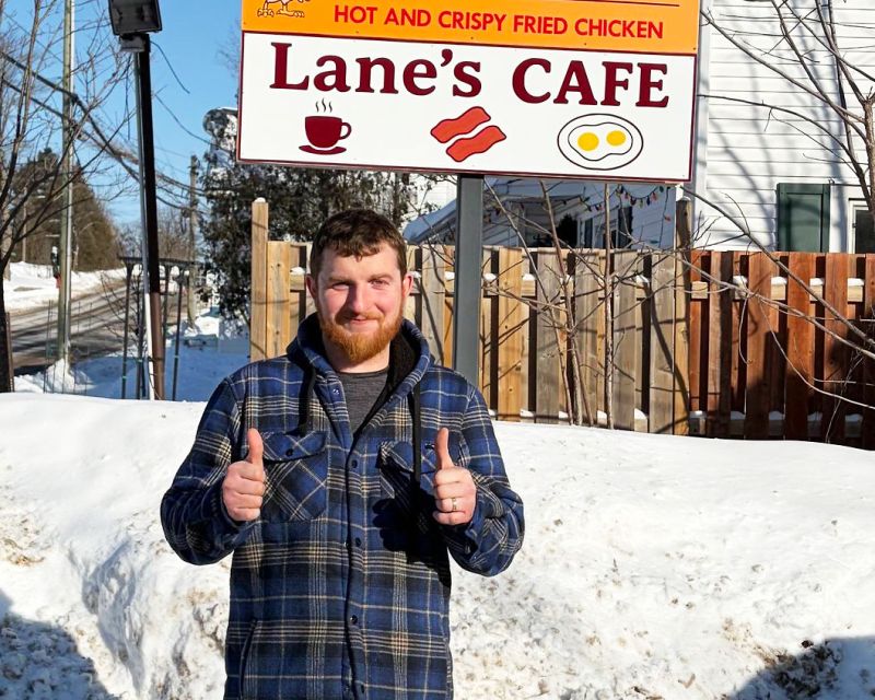Philip Lane at Lanes Cafe, co-located with the Pizza PLace/Rooster Shack on Road 38 in Harrowsmith