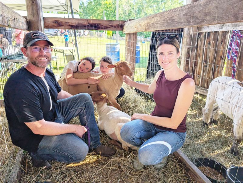 Front (L to R) Brody and Serena, Back (L to R) Their daughter Quinn and her friend Lily with the Tunis twins. Photo Martina Field..