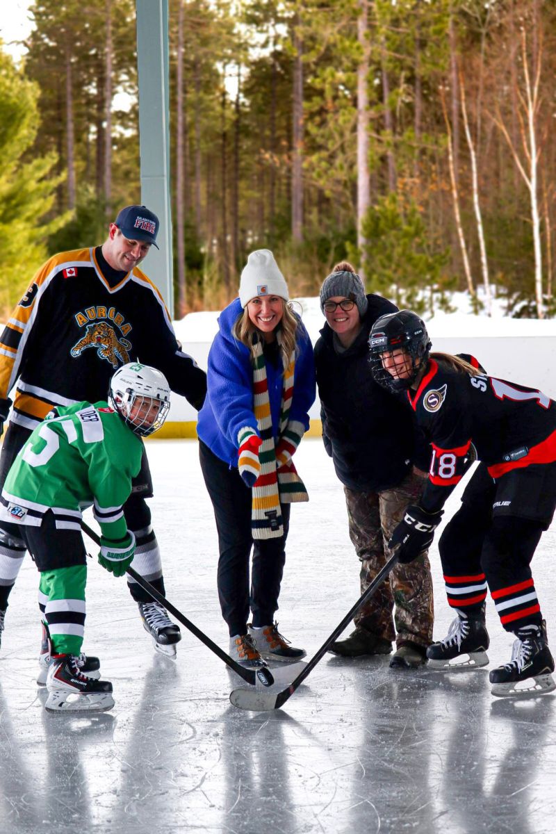 Nick Cooke, U11 Napanee star Bryce Snider, MPP Shelby Kramp-Neuman, Terri Woods, 1st Responder Sonya Robinson.