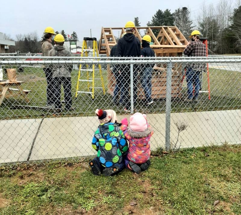 NAEC shop class gets to work for the daycare kids