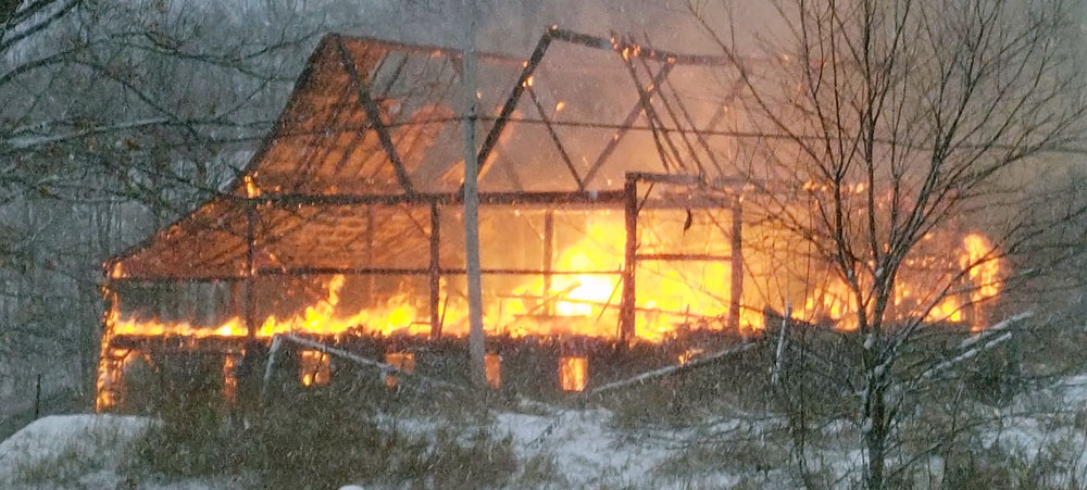 Barn Fire Near Snow Road Station