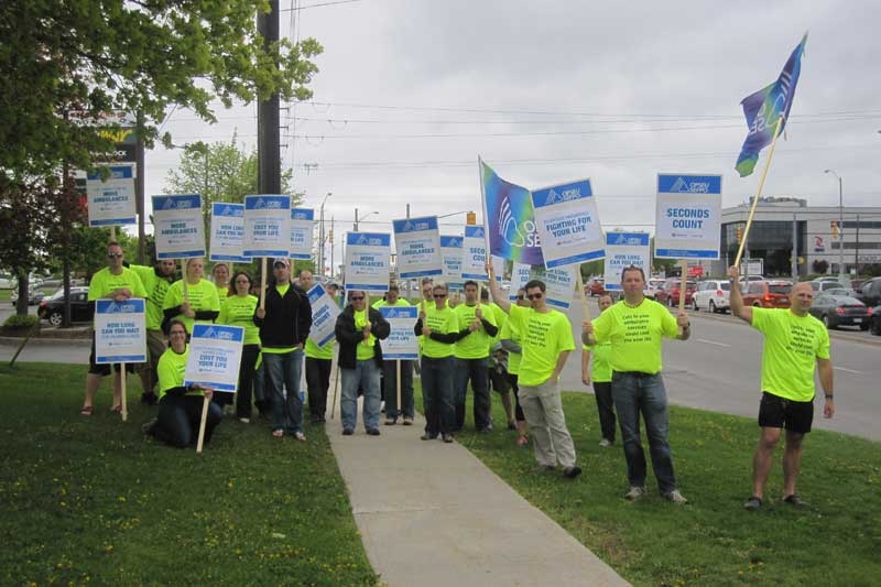 Paramedics Take To The Streets To Protest