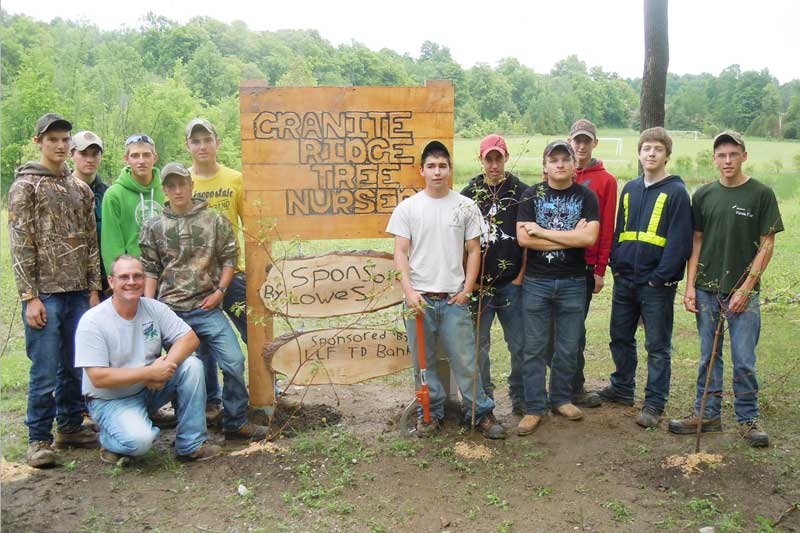 Staff and students celebrate new tree nursery at Granite Ridge