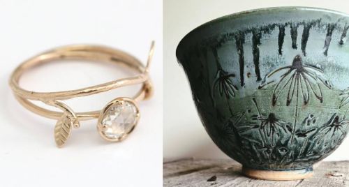 Ring by Wouter van der Molen Studio; Pottery by Hyla Nemy, Root Cellar Studio