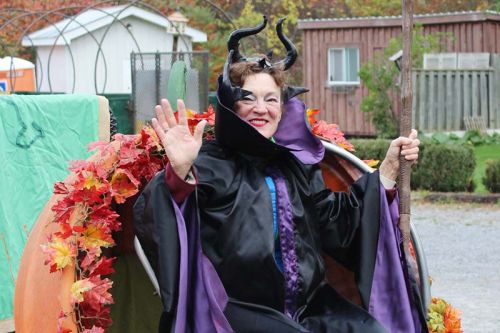 Maleficent was queen of the Festival, bringing up the rear of the parade in a hollowed out pumpkin. Photo/Craig Bakay