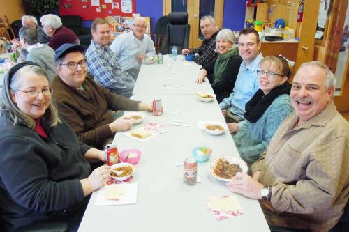 NFCS staff and guests enjoys a hot chili lunch at NFCS' United Way fundraiser held at the Child Care Centre in Sharbot Lake on February 11