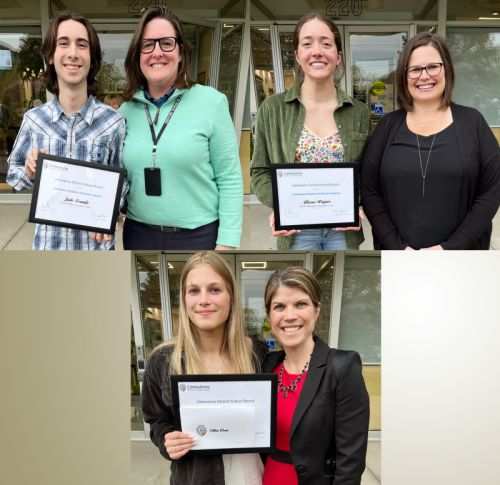 Left: Jude Normile, GREC, with Principal Carrie Moore - Right: Alexus Wagner, NAEC with Principal Kate Myers - Bottom: Silka Olvet, SHS, with Principal Molly Slate