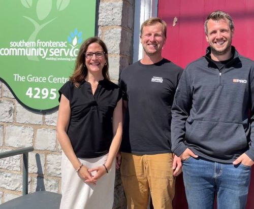 SFCS Executive director Heather Rogers with Matt & Will Trousdale.