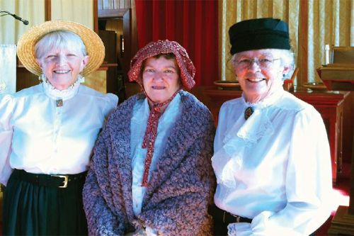 Dianne Lake, Darelen Conbioy and Sue Monroe of the Sharbot Lake United Church  dressed got into the spirit of the Frontenac Heritage Festival by dressing up last year.  Costume Friday is back this year, among other familiar and new events.