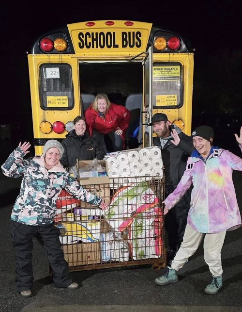 Bus drivers for Robert Hogan Bus Lines helped collect donations for the Battersea United Church and the Sydenham Food Bank