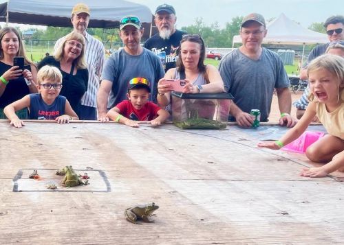 The Championship heat of the the Frog Jumping Competition.