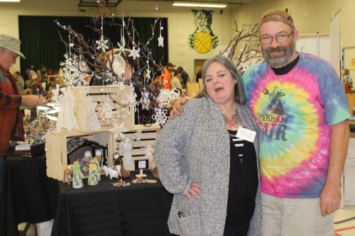 Prince Charles Public School Parent Council chair Ali Williams and Frontenac Farmers Market “Poobah” David Bates were pleased with the way things went Saturday in Verona. Photo/Craig Bakay