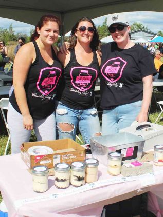 BC  (Before Covid) Stephanie Newman (centre) along with Maddy Botterill and Letitia Brooks welcomed crowds to Newman’s home on Forest Road Saturday for the second annual Home Grown in Frontenac Festival. Seems like so long ago