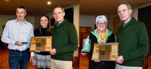 Photo Left: Jason Morden and Meaghan Lefaivre with Councillor Ken Hook; Photo right: Pam Lemke & Ken Hook.