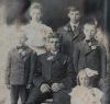 Grandchildren of Michael Barrett, back: Martha Ann &amp; Thomas, front: Clarence, Robert, Bertrum and Jean (seated), 1903. These are the children of Michael&#039;s 3rd son from his first marriage, John and his wife Margaret Elmey.