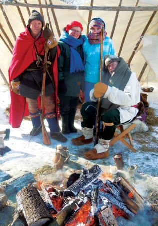 l-r Peter Kelly, Pat Furlong Brownlee, Robin Brownlee and Ray Fletcher braved wind chill temps of -39 degrees Celsius at the festival over night camp out in Arden