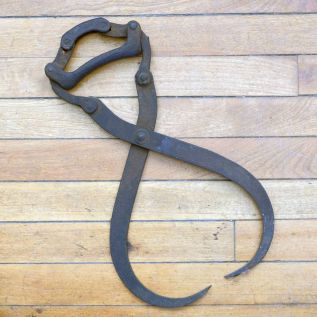 Ice tongs on display at the South Frontenac Museum.