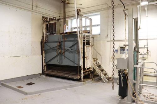 The kill box at the Joyceville Penitentiary abbatoir. Photo Calvin Neufeld.