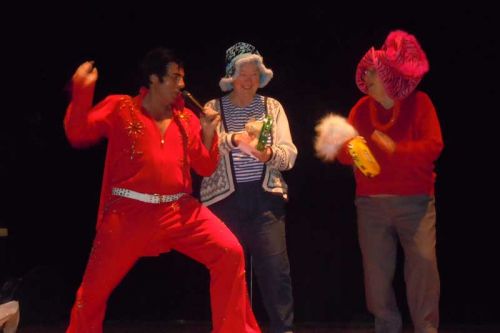 Birthday girls Shirley Jones and Lois Webster got special attention from Elvis at the 38th annual Sharbot Lake and District Lions Seniors Night in Mountain Grove