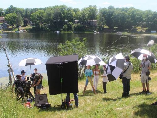 Shooting on the set of Verona, last Saturday in Verona. Photo/Craig Bakay